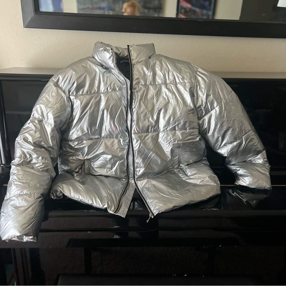 PrettyLittleThing Black and Silver Jacket
